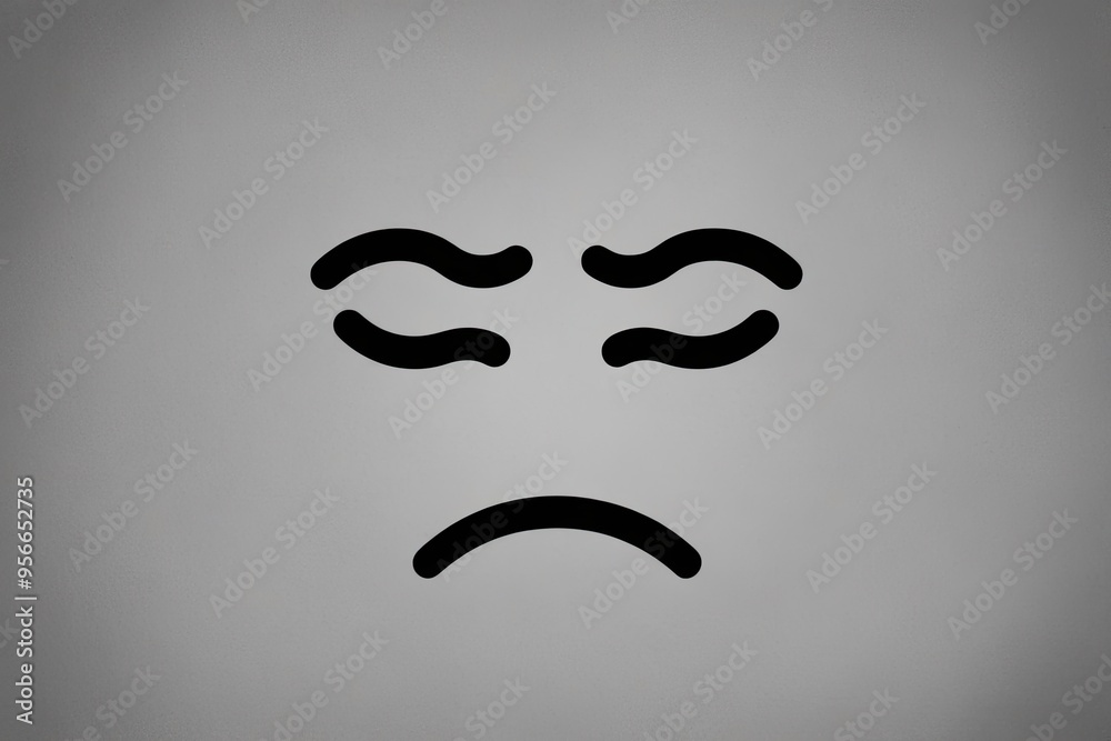 ภาพประกอบสต็อก Exhausted Face Emoji with Droopy Eyelids Representation ...