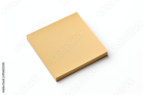 Khaki blank post it sticky note isolated on white background