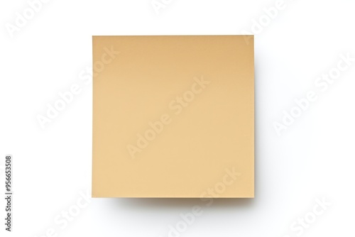 Khaki blank post it sticky note isolated on white background