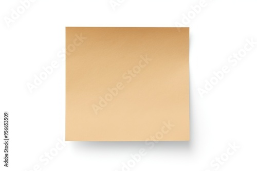 Khaki blank post it sticky note isolated on white background