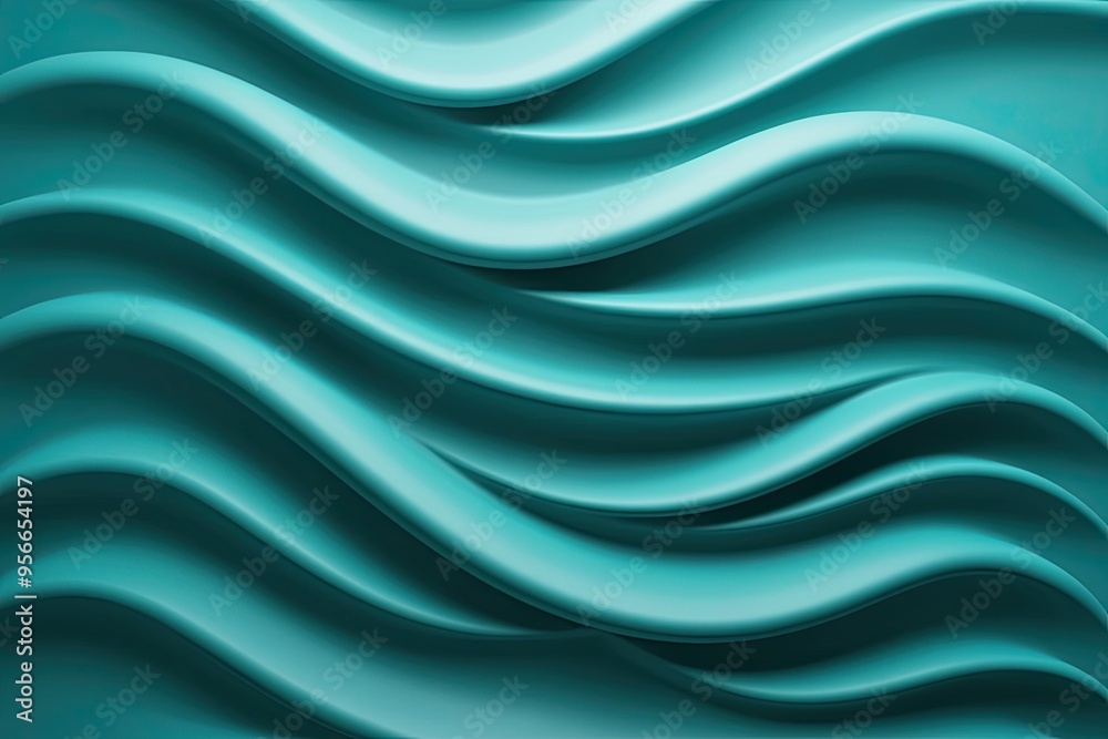 Obraz premium 3D Teal Ripple Wave Background Design for Stunning Visual Impact