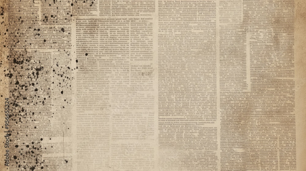 Obraz premium Old newspaper halftone paper dotted pattern texture beige background. Vintage background