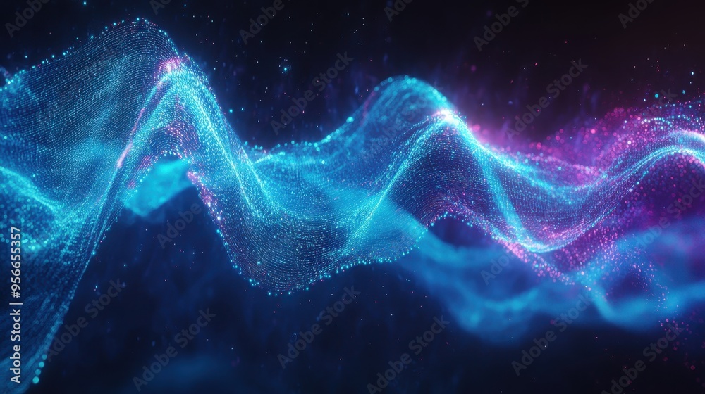 Abstract Blue and Pink Glowing Wave Particle Background Abstract Blue and Pink Glowing Wave Particle Background