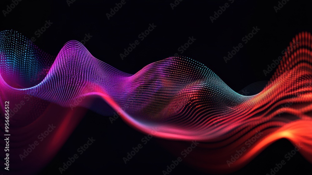 Abstract Digital Wave Background with Red, Purple and Blue Lights. Abstract Digital Wave Background with Red, Purple and Blue Lights.