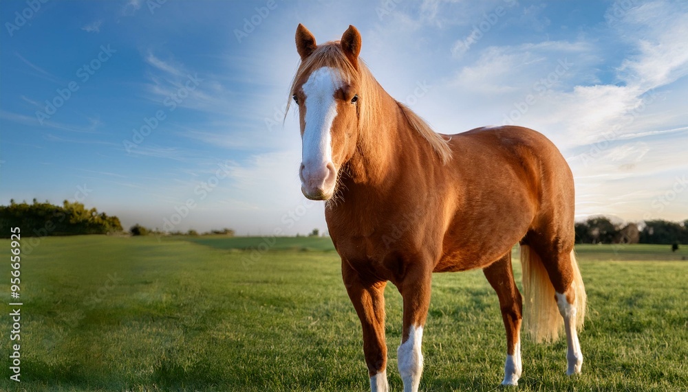 Obraz premium Un caballo realista. de cuerpo completo, sobre las cuatro patas