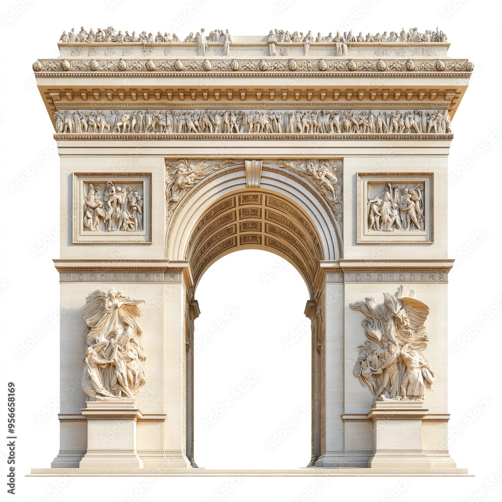 Naklejka premium Arc De Triumph Isolated