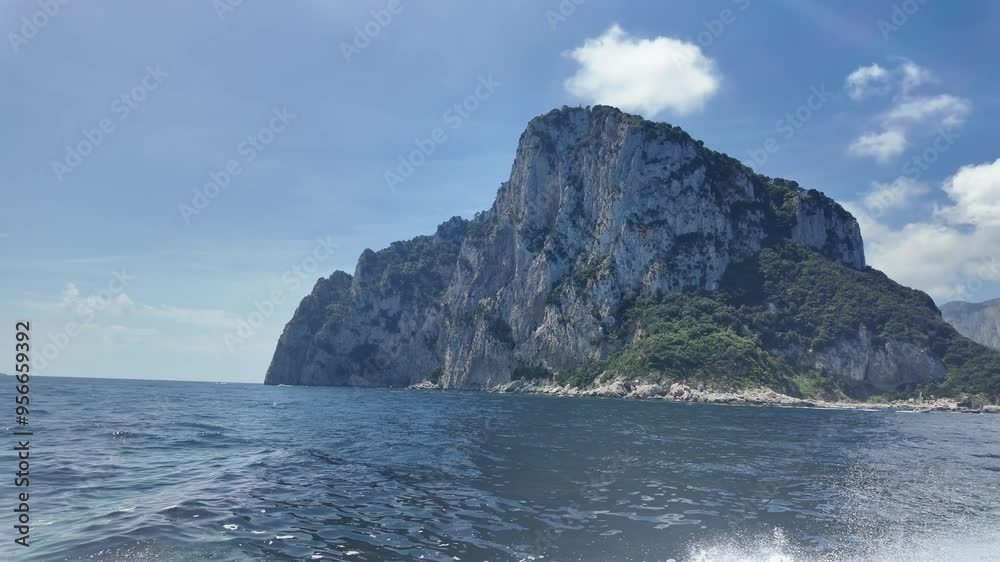 View of the Italian islands on the way to the island of Capri View of the Italian islands on the way to the island of Capri