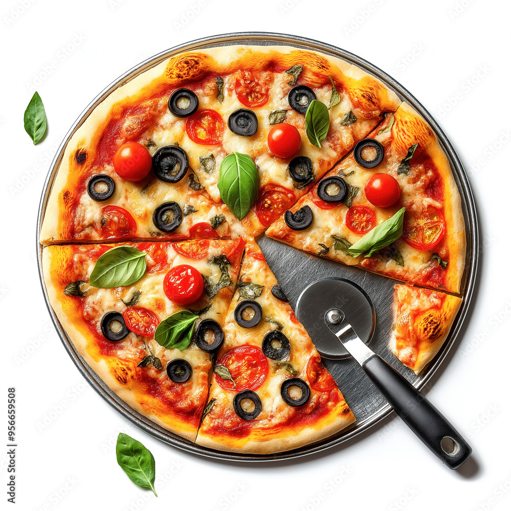 Classic Pizza Round Cutter Or Slicer Isolated Classic Pizza Round Cutter Or Slicer Isolated