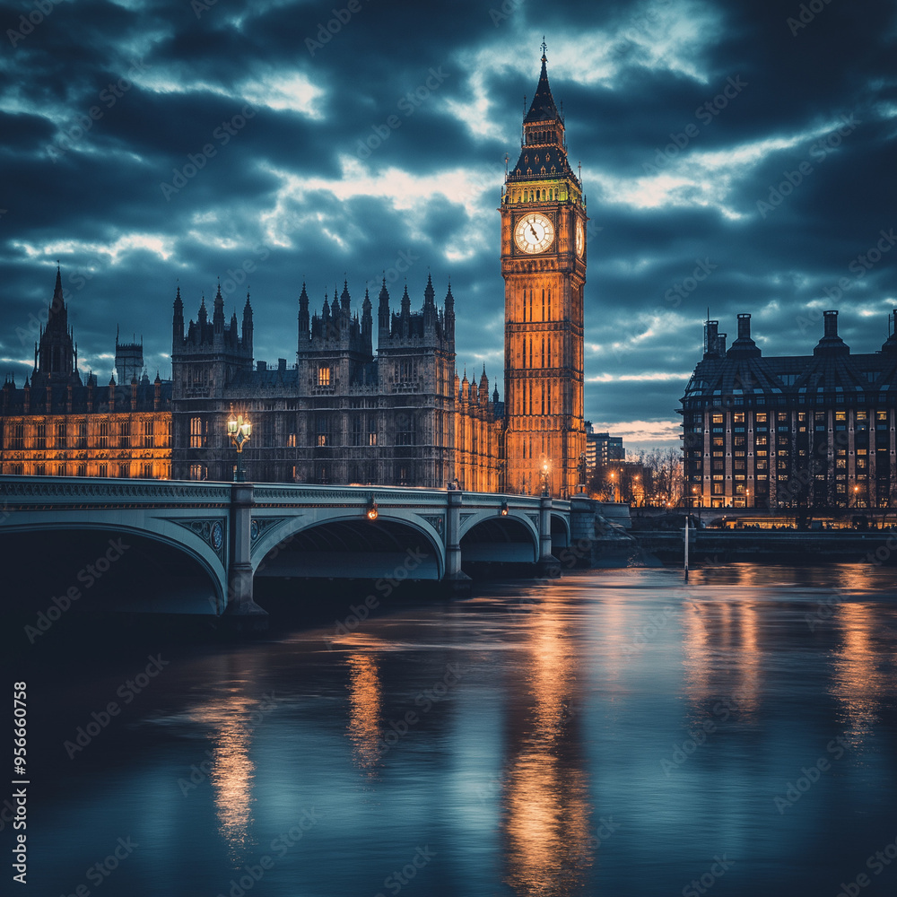 Naklejka premium Big Ben by night