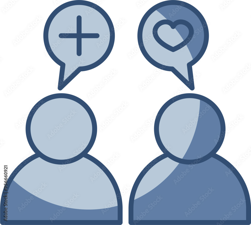 vector icon person talking and hearing icon with speech bubble, transparent background. replaceable blue color design vector icon person talking and hearing icon with speech bubble, transparent background. replaceable blue color design