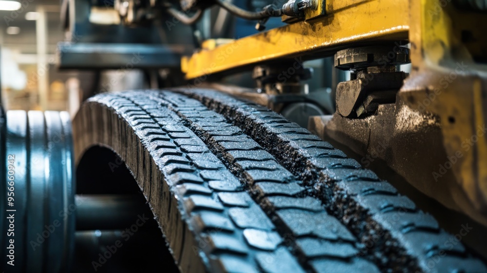 Close-up of a Tire Tread with a Focus on Depth and Texture Close-up of a Tire Tread with a Focus on Depth and Texture