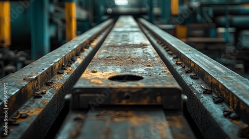 Worn Metal Tracks in an Industrial Setting