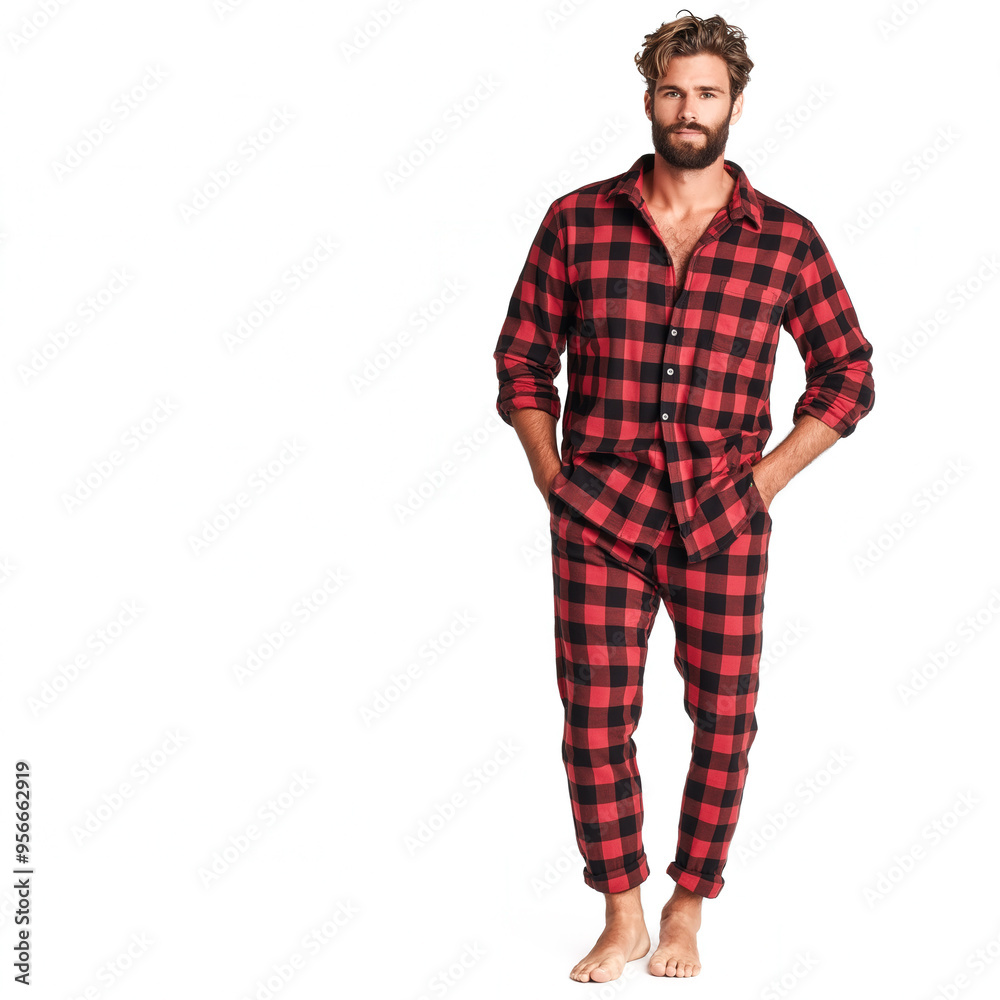 Fototapeta premium Man Pyjamas Isolated