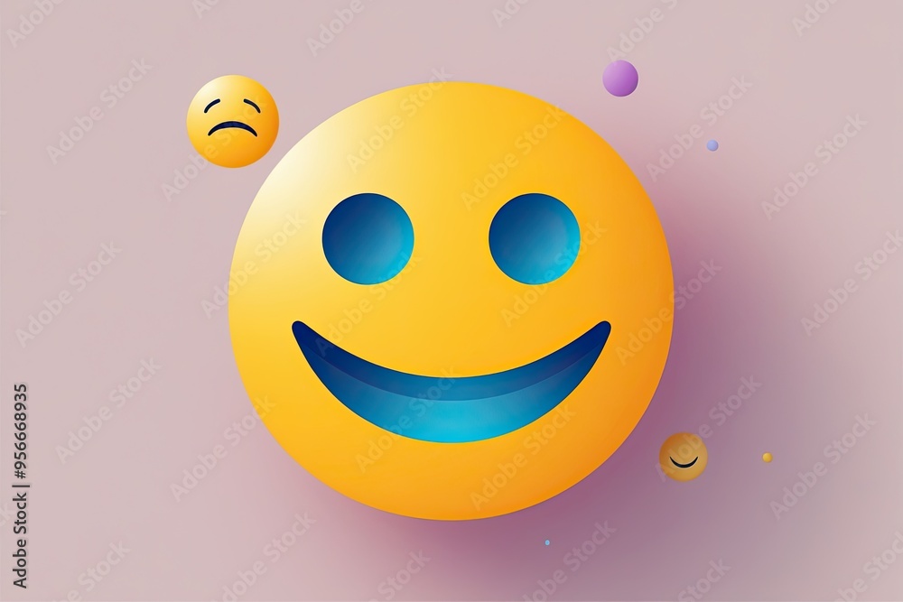 Naklejka premium Dreamy Abstract Emoticon Shape Illustration Design
