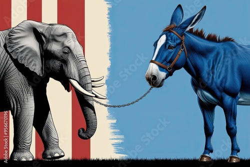 Red Elephant Blue Donkey Understanding the Battle of American Political Ideologies photo