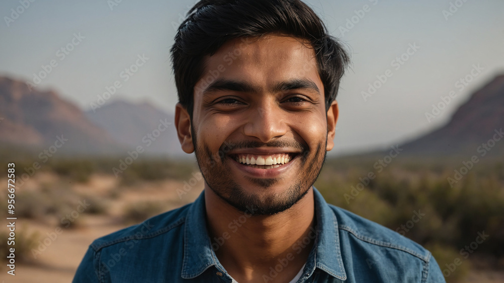 portrait of a happy young Indian man portrait of a happy young Indian man