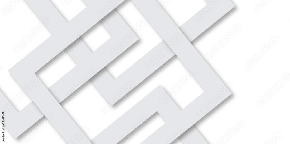 White abstract geometric background with white paper sheets soars as abstract spaces with rectangles, parallel stripes, perspective, shadows in simple strict modern material in triangle and square. White abstract geometric background with white paper sheets soars as abstract spaces with rectangles, parallel stripes, perspective, shadows in simple strict modern material in triangle and square.