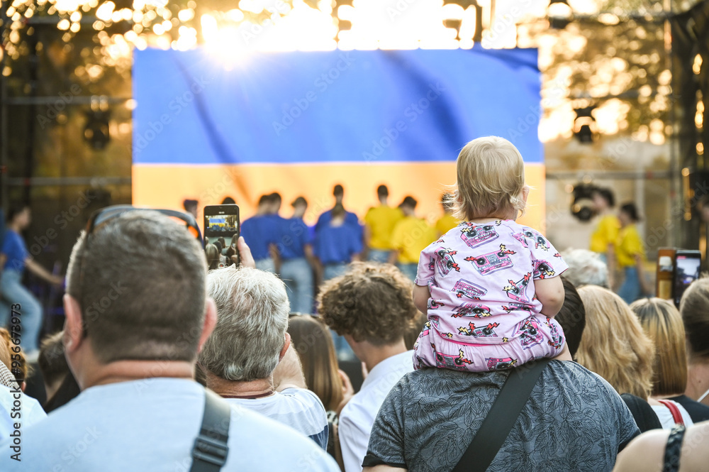 People at an open-air concert, Ukraine
