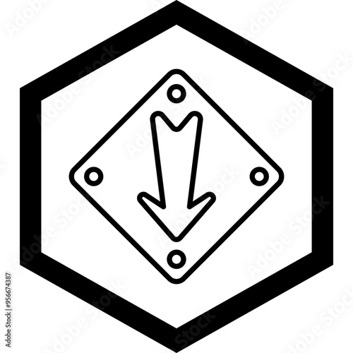 Down Arrow Vector Icon Design