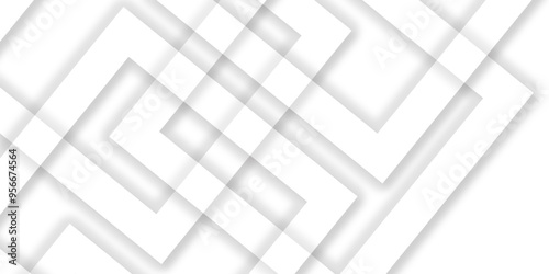 Abstract white and grey geometric overlapping square pattern background with shadow. paper texture design Abstract white background can use for design, background concept, vector illustration.	
