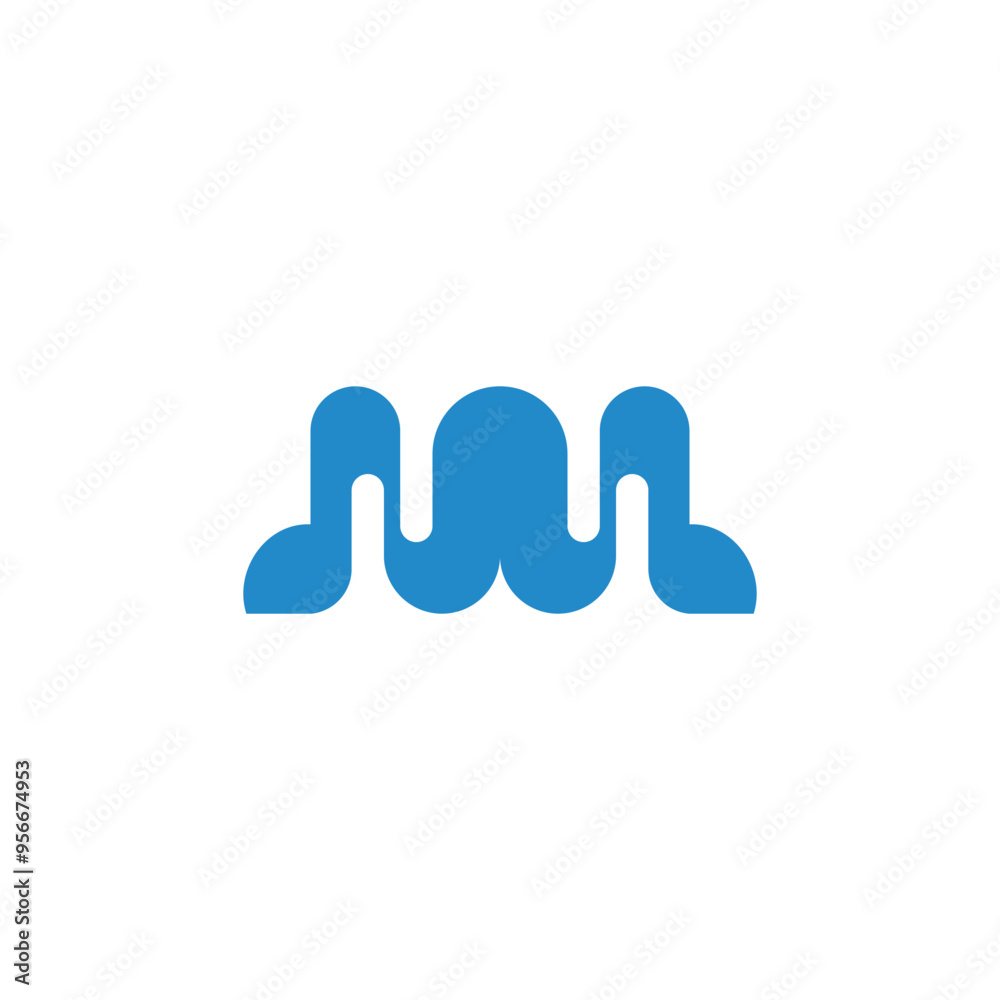 letter w abstract wavy loop ribbon blue logo vector letter w abstract wavy loop ribbon blue logo vector