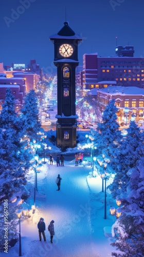 Sapporo, Hokkaido: In winter, Sapporo turns into a world covered in silver. During the day, the snow-capped peaks sparkle under the sunlight; at night, huge snow sculptures decorate the city streets,  photo