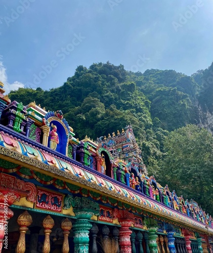 A colorfull temple in Malysia, the Batu Cave, near Kuala Lumpur photo