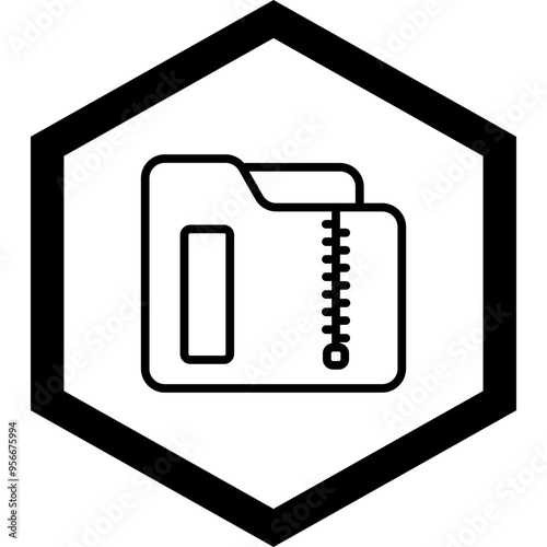 Compressed Folder Vector Icon Design