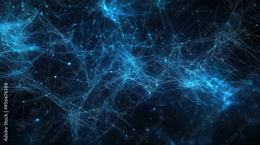 Abstract Cyberspace with Digital Lines Neuron Particles Background Big Data Artificial Intelligence Abstract Cyberspace with Digital Lines Neuron Particles Background Big Data Artificial Intelligence