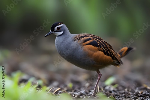 Guam rail bird blurry nature background, AI Generated