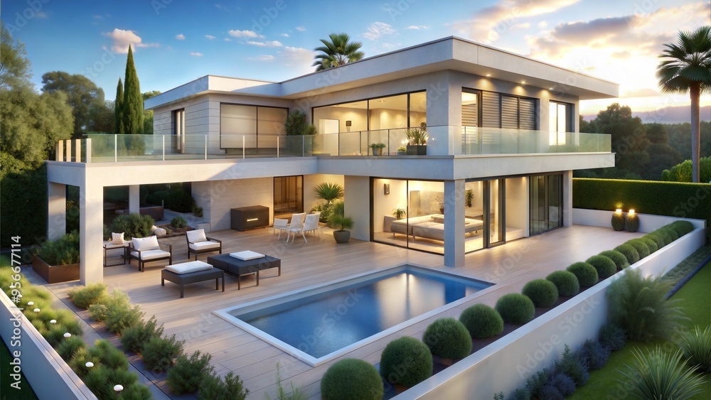 Design house modern villa with open plan living and private bedroom wing large terrace with privacy
Design house modern villa with open plan living and private bedroom wing large terrace with privacy