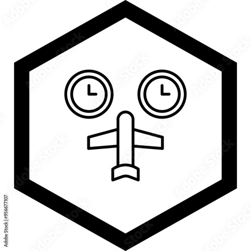 Jet Lag Vector Icon Design