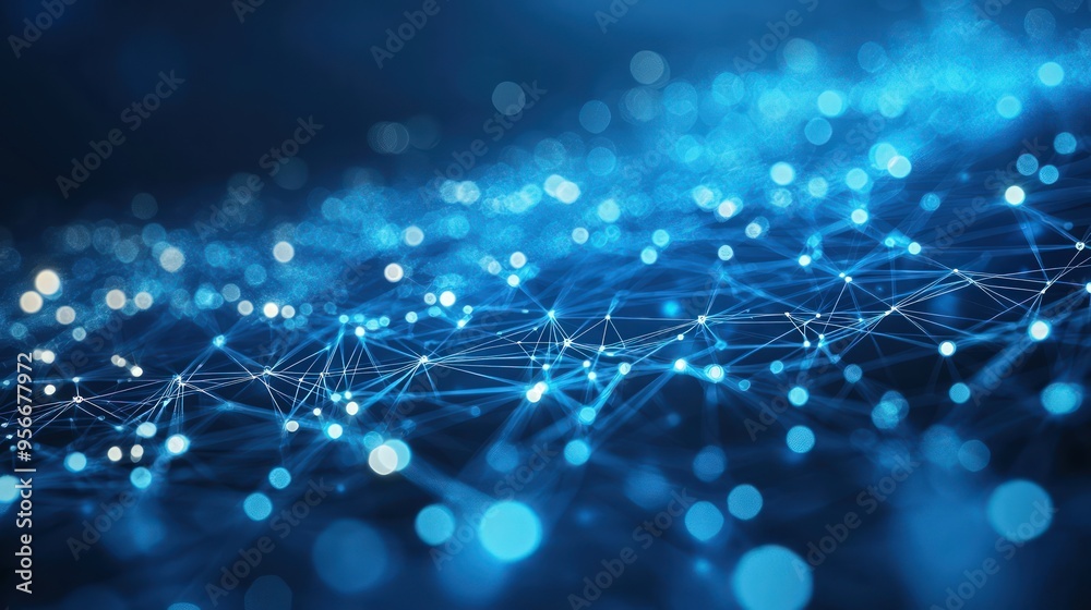 Abstract Network of Points and Lines Big Data and Technology Plexus Design.