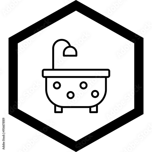 Bathtub Vector Icon Design