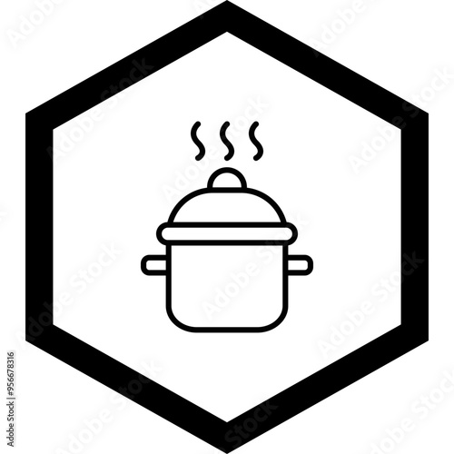 Cooking Pot Vector Icon Design