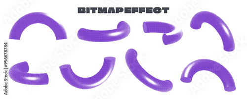 3D Halftone Bitmap Half Torus Rotation Sequence
