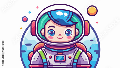 open layer vector of cute astronaut colorful