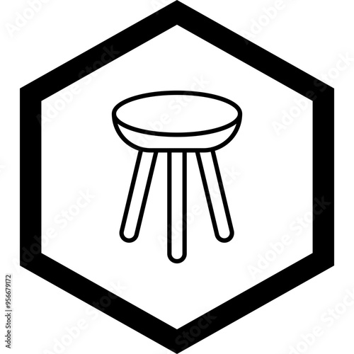 Stool Vector Icon Design