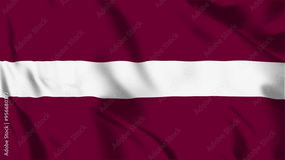Latvia flag seamless loop animation. The National flag of Latvia is 3d waving Latvia flag seamless loop animation. The National flag of Latvia is 3d waving