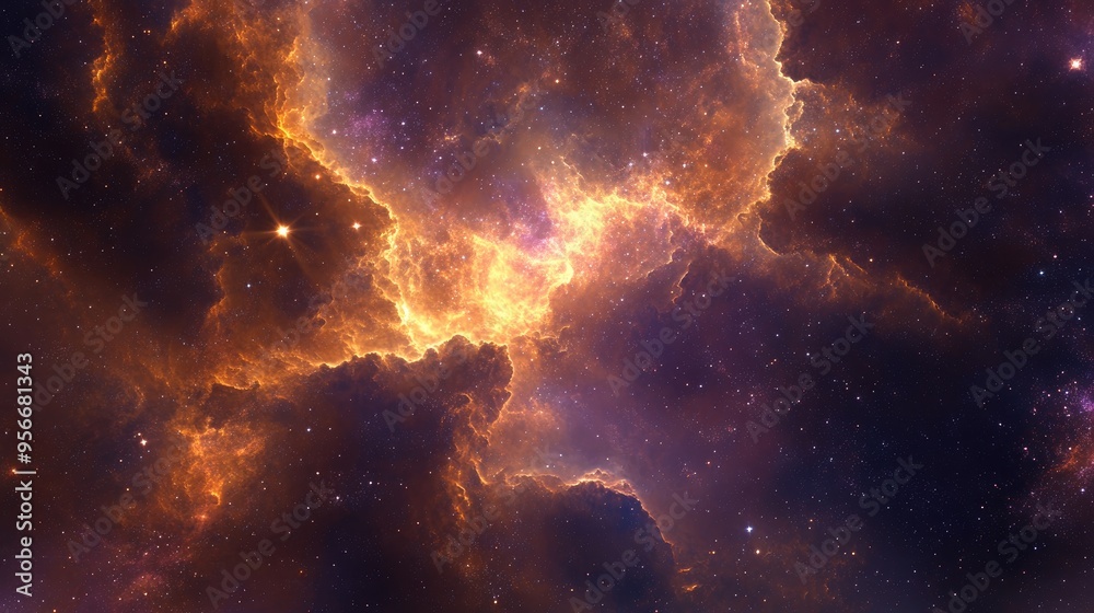 3D cartoon depiction of a stellar nebula cosmic dust gas clusters and constellations in deep space 3D cartoon depiction of a stellar nebula cosmic dust gas clusters and constellations in deep space