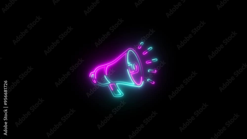 neon light sound icon, audio, spekar