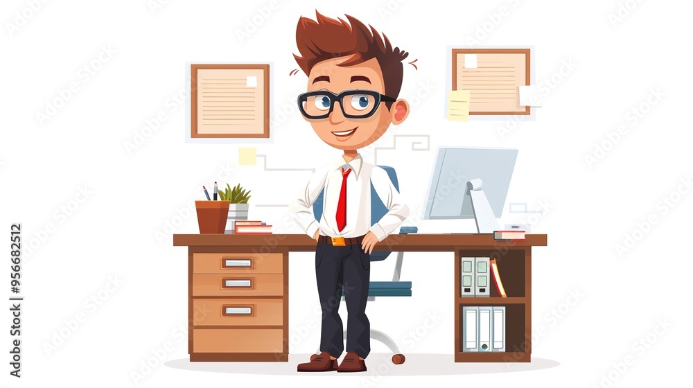 Stunning Office Cartoon Character: A Fun and Lively Workplace Visual. Showcasing Creativity and Energy. Stunning Office Cartoon Character: A Fun and Lively Workplace Visual. Showcasing Creativity and Energy.