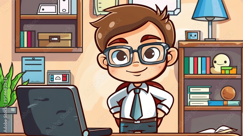 Stunning Office Cartoon Character: A Fun and Lively Workplace Visual. Showcasing Creativity and Energy. Stunning Office Cartoon Character: A Fun and Lively Workplace Visual. Showcasing Creativity and Energy.