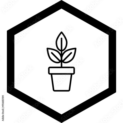 Indoor Plants Vector Icon Design