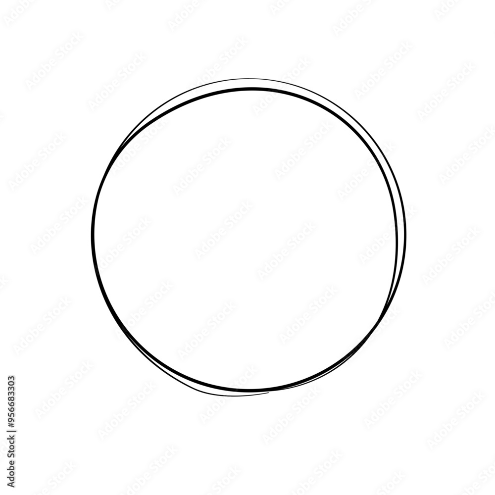 Hand drawn line circle Hand drawn line circle