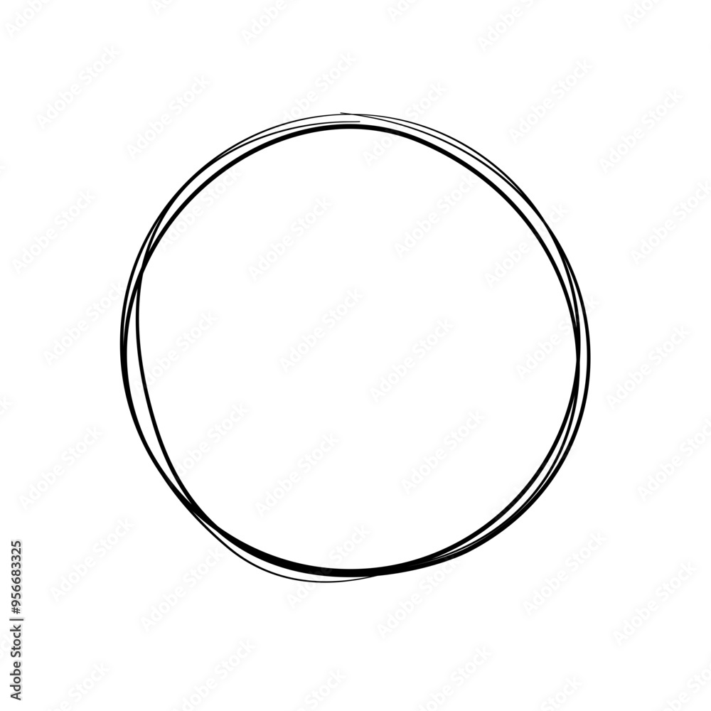 Hand drawn line circle Hand drawn line circle
