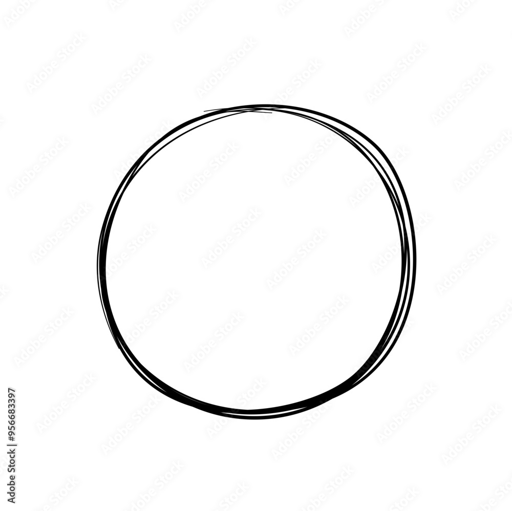 Hand drawn line circle Hand drawn line circle