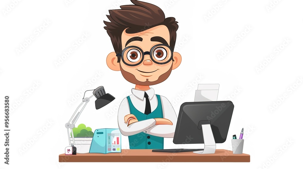 Stunning Office Cartoon Character: A Fun and Lively Workplace Visual. Showcasing Creativity and Energy. Stunning Office Cartoon Character: A Fun and Lively Workplace Visual. Showcasing Creativity and Energy.