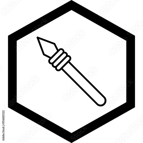 Javelin Spear Vector Icon Design