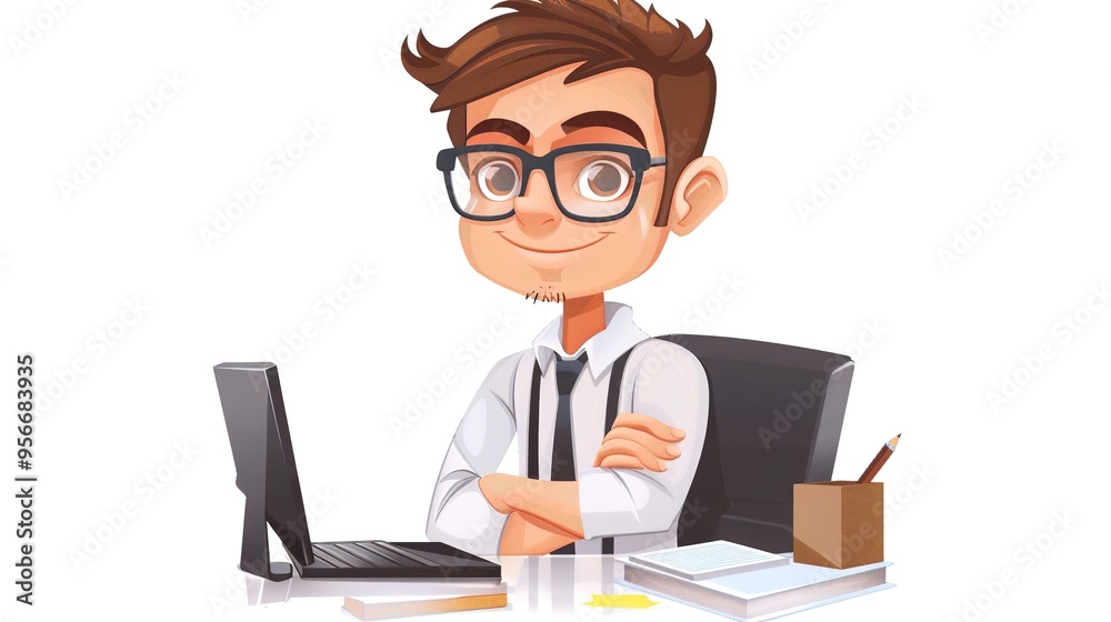 Stunning Office Cartoon Character: A Fun and Lively Workplace Visual. Showcasing Creativity and Energy. Stunning Office Cartoon Character: A Fun and Lively Workplace Visual. Showcasing Creativity and Energy.